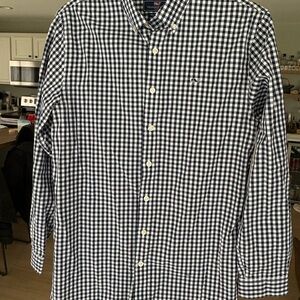 Vineyard Vines Men's Classic Gingham Button-Down Shirt in Navy Blue/White